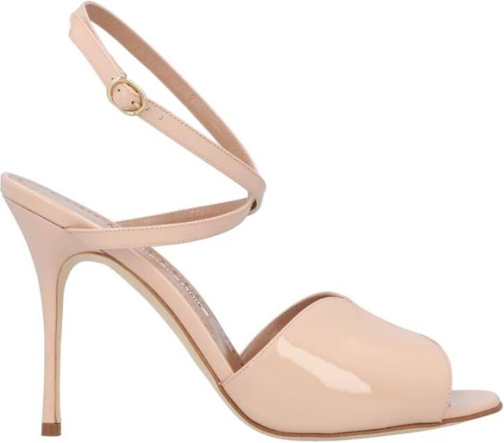olo Blahnik Beige Lakleren Sandalen