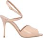 olo Blahnik Beige Lakleren Sandalen - Thumbnail 1