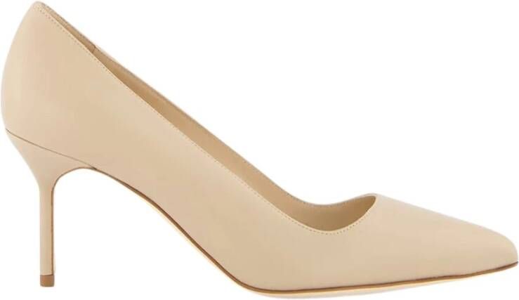 olo Blahnik Beige Leren Pumps met puntige neus