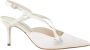 olo Blahnik Beige Satijnen Pumps met kristallen gesp - Thumbnail 1
