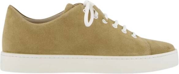 olo Blahnik Beige Suède Sneakers Minimalistische Stijl