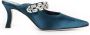 olo Blahnik Blauwe Kristal Satijnen Hakken - Thumbnail 1