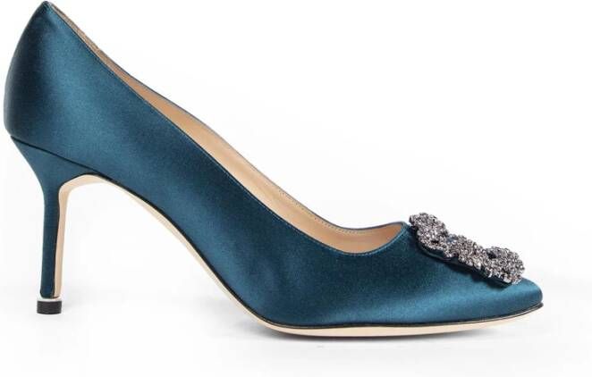 olo Blahnik Blauwe Kristal Stiletto Hak Schoenen