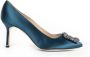 olo Blahnik Blauwe Kristal Stiletto Hak Schoenen - Thumbnail 1
