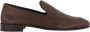 olo Blahnik Bruine leren loafers met zwarte rand - Thumbnail 1