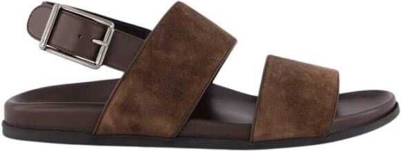 olo Blahnik Bruine Suède Fussbett Sandalen