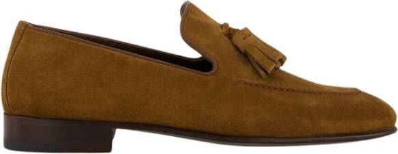 olo Blahnik Bruine Suède Kwast Loafers