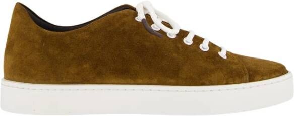 olo Blahnik Bruine Suède Lage Sneakers