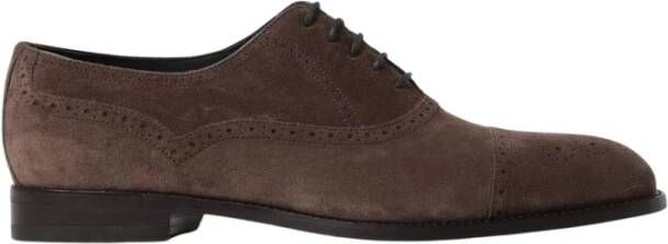 olo Blahnik Bruine Suède Oxford Brogue Schoenen