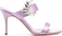 Manolo Blahnik Lila Zijden Sandalen met Kristal Detail Purple Dames - Thumbnail 1