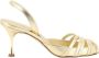 Manolo Blahnik Gouden Metallic Leren Slingback Sandalen Yellow Dames - Thumbnail 1