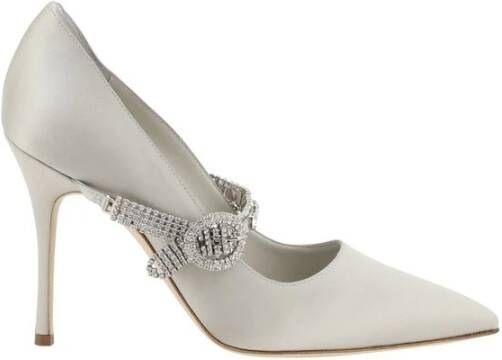 olo Blahnik Elegante Zijden Satijn Juweel Pumps