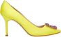 Manolo Blahnik Gele Zijden Pumps met Kristalversiering Yellow Dames - Thumbnail 2