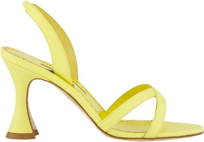 olo Blahnik Gele Nappa Sandalen met H-Hak