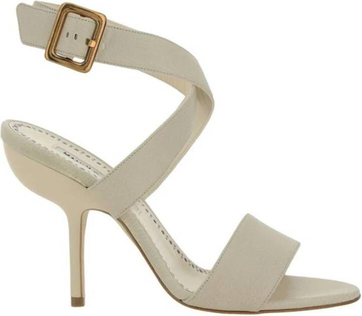 olo Blahnik Gevlochten Stiletto Hak Kalfsleren Sandalen