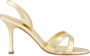 Manolo Blahnik Gouden Metallic Leren Slingback Sandalen Yellow Dames - Thumbnail 5