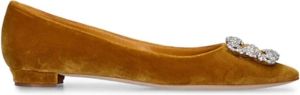 Manolo Blahnik hangisi suede flats Geel Dames
