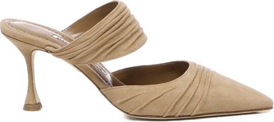 Manolo Blahnik Heeled Mules Beige Dames