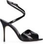 Manolo Blahnik Leren sandalen met enkel sluiting Black Dames - Thumbnail 1