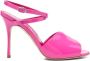 Manolo Blahnik Roze Leren Sandalen met Verstelbare Gespsluiting Pink Dames - Thumbnail 1