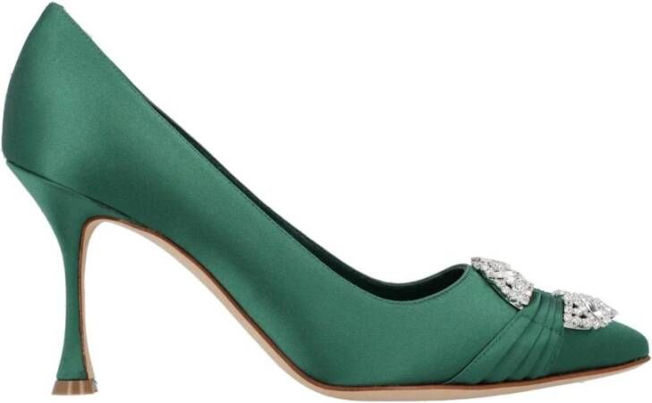 olo Blahnik JewelEmbellished Satin Pump Groen