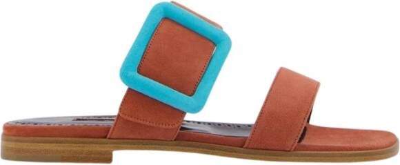olo Blahnik Kleurrijke platte sandalen