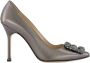 olo Blahnik Kristal Gesp Leren Pumps - Thumbnail 1