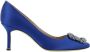 olo Blahnik Kristal Gesp Zijden Pumps - Thumbnail 1