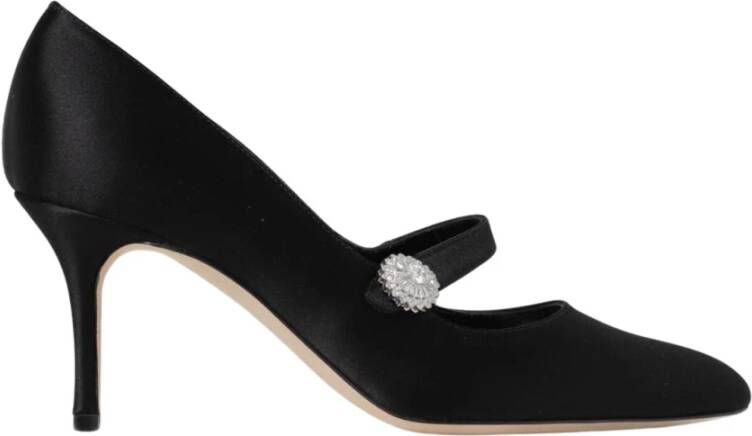 olo Blahnik Kristal Satijn Mary Jane Pumps