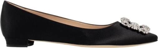 Manolo Blahnik Kristallen Gesp Blokhak Schoenen Black Dames