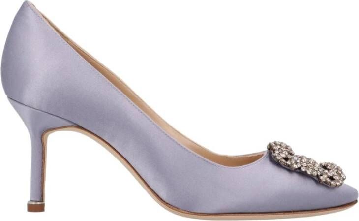olo Blahnik Kristallen Gesp Satijnen Pumps