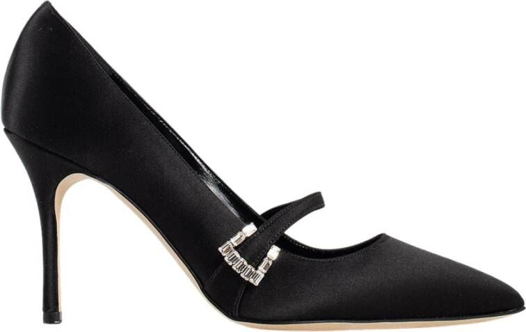 Manolo Blahnik Kristallen gesp stiletto hakken Black Dames