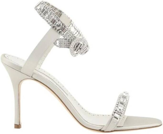 olo Blahnik Kristalsandalen met Strass