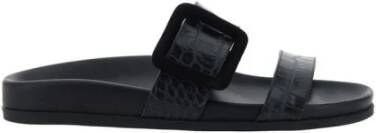 olo Blahnik Krokodil-effect Dubbele Band Sandalen
