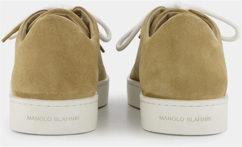 olo Blahnik Beige Suède Sneakers Minimalistische Stijl