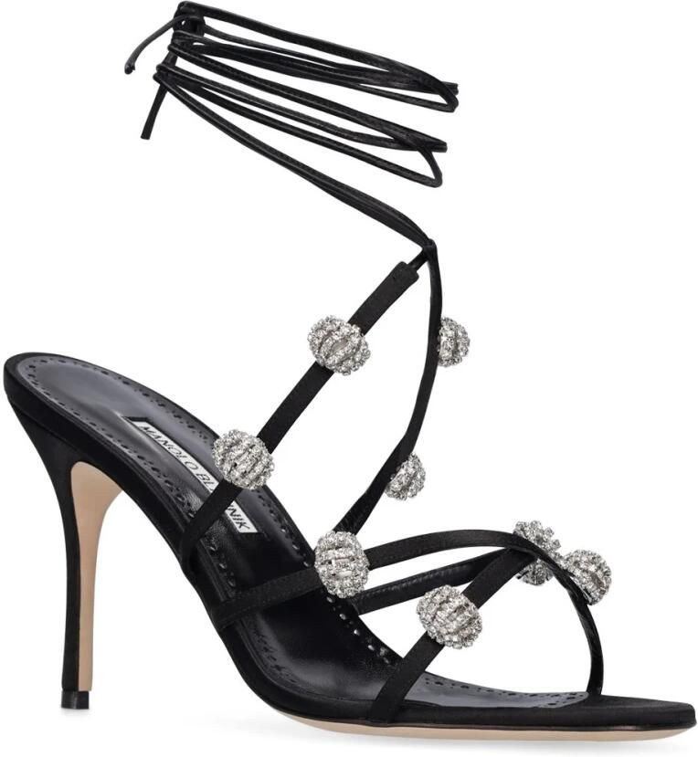 olo Blahnik Elegante sandaal met hoge zwarte hak - Foto 2