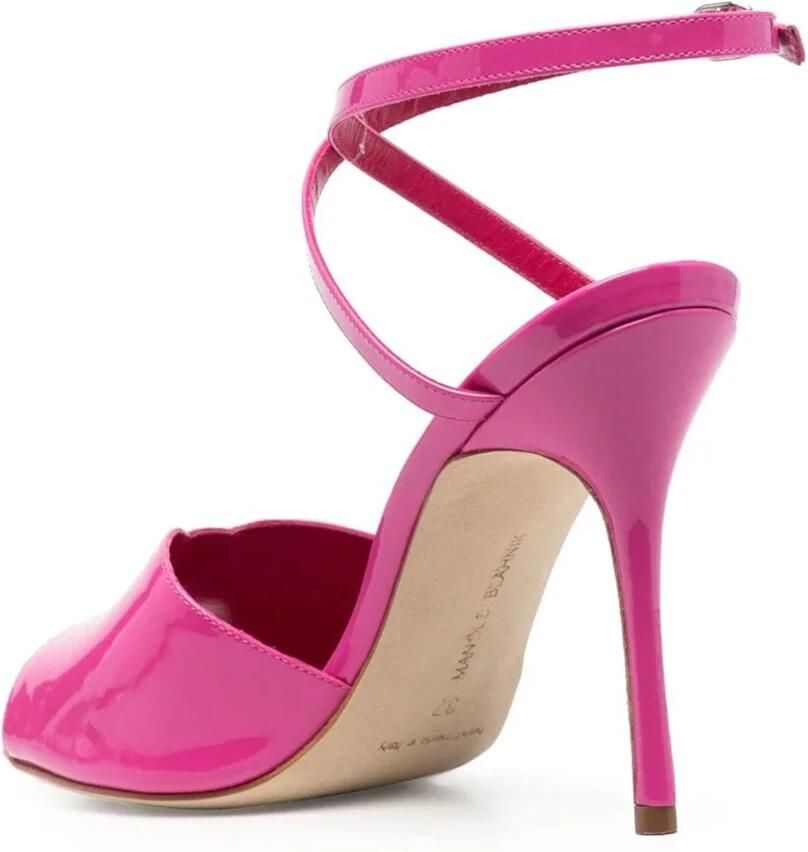 Manolo Blahnik Roze Leren Sandalen met Verstelbare Gespsluiting Pink Dames - Foto 2