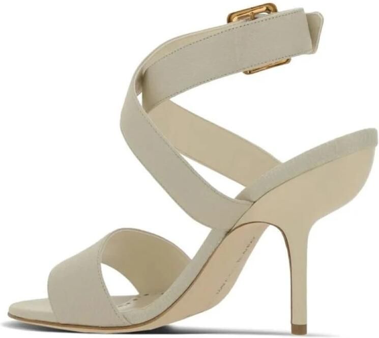 olo Blahnik Gevlochten Stiletto Hak Kalfsleren Sandalen - Foto 2