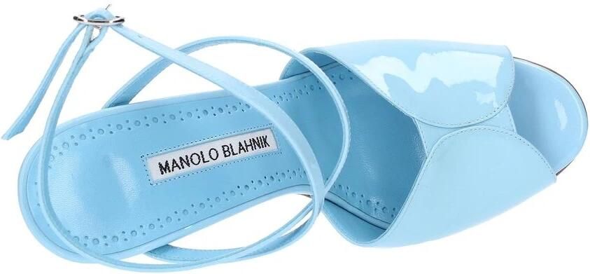 Manolo Blahnik Blauwe Leren Sandalen met Verstelbare Gespsluiting Blue Dames - Foto 3