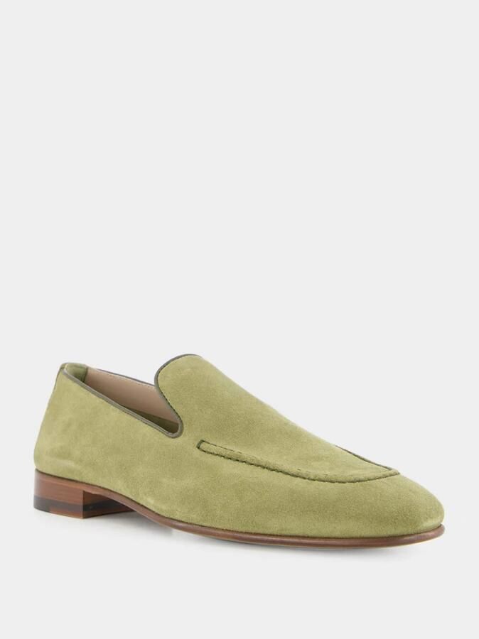 olo Blahnik Khaki Suède Loafers