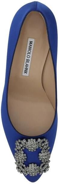 olo Blahnik Kristallen Gesp Zijden Satijnen Pumps - Foto 2