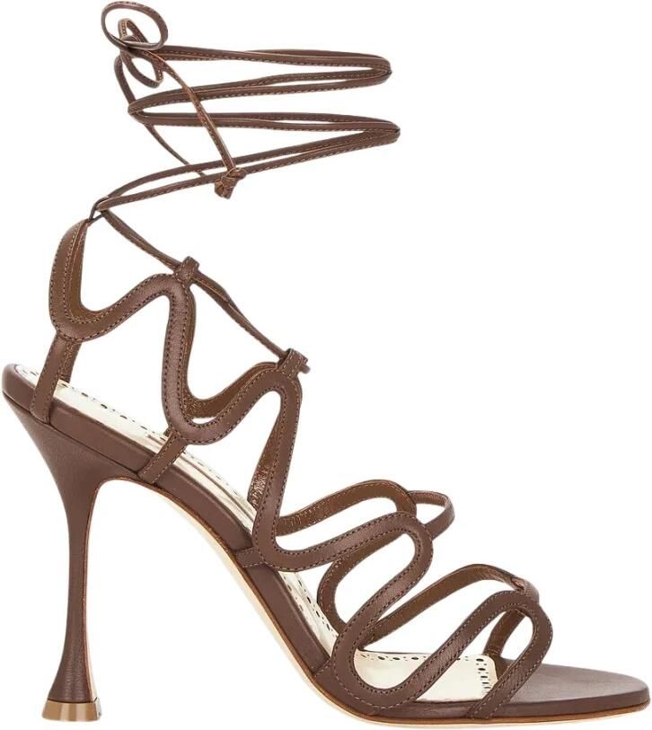 olo Blahnik Leather Stiletto Sandals 105