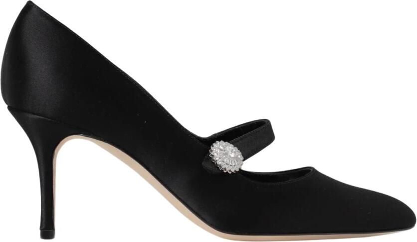 olo Blahnik Lurum Mary Jane Pumps Satijn Kristal