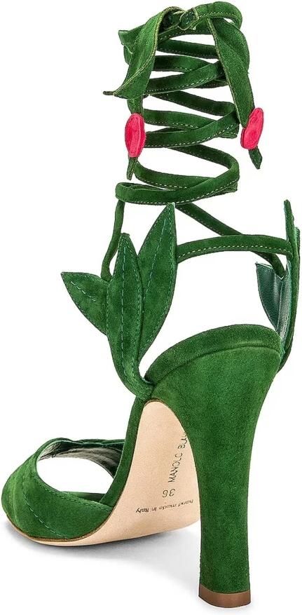 Manolo Blahnik Wrap Sandalen met 10 5 cm Hak Green Dames - Foto 2