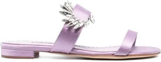 olo Blahnik Silk Flat Sandals