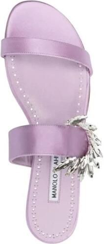 olo Blahnik Silk Flat Sandals - Foto 2