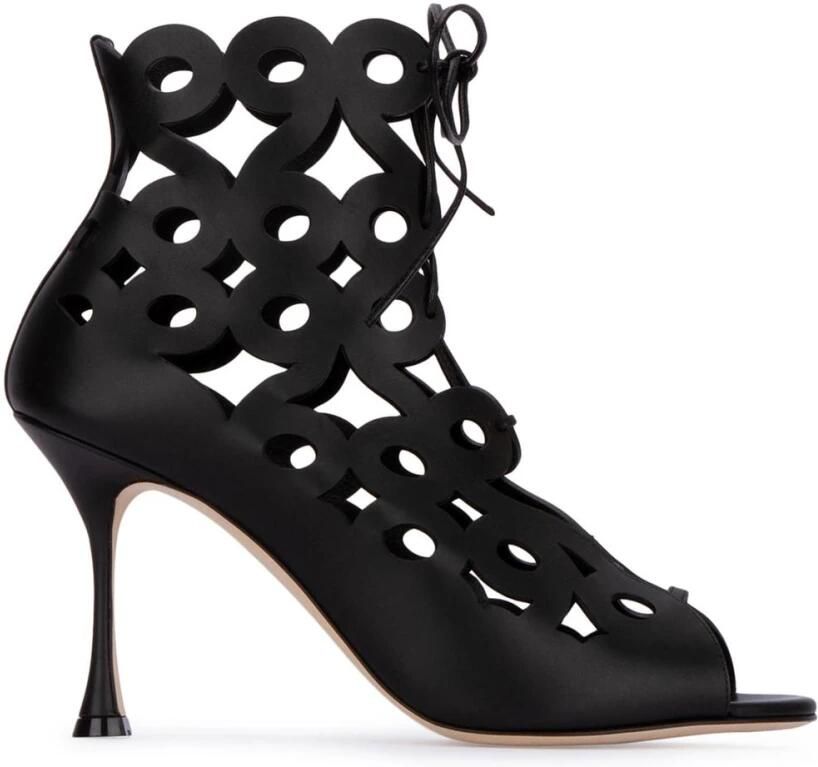 olo Blahnik Taralo Sandalen met Uitgesneden Stilettohak