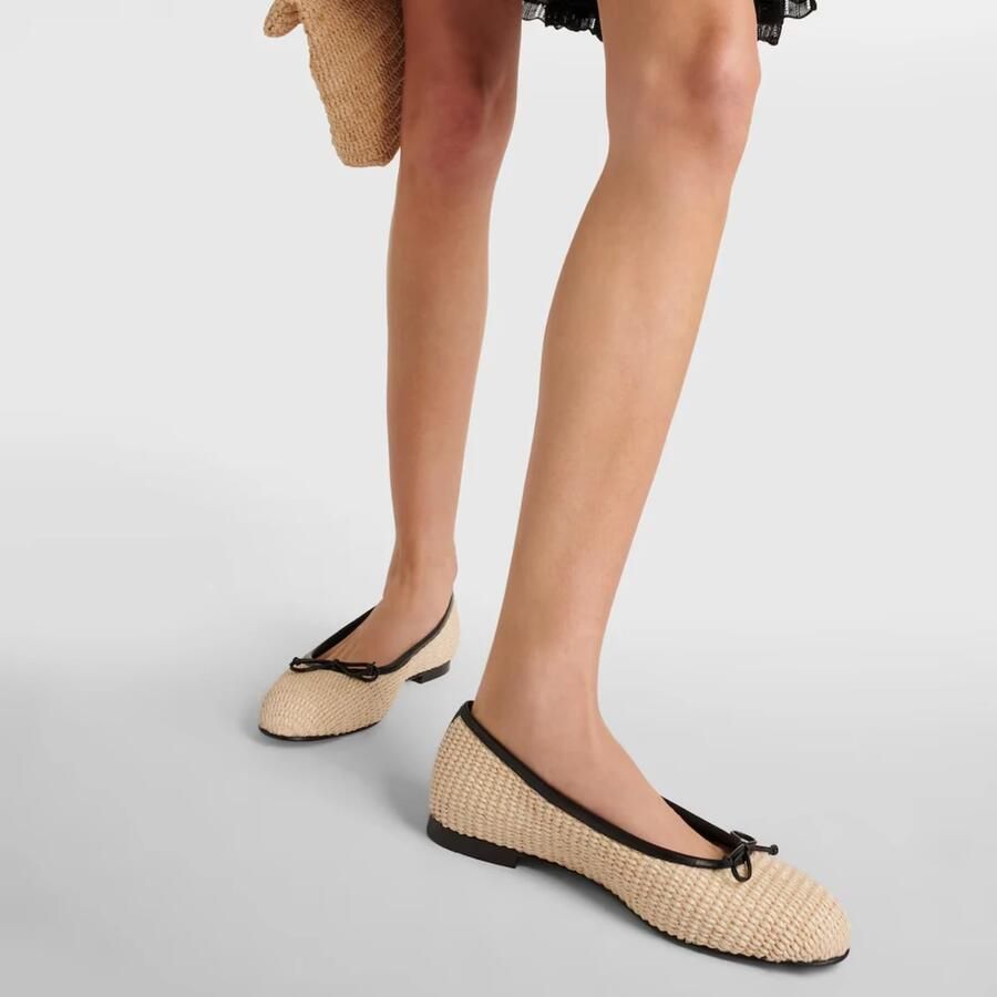 olo Blahnik Beige Ballerina Flats Elegant Slip-On Design