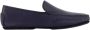 olo Blahnik Marineblauwe Leren Loafers Minimalistisch Ontwerp - Thumbnail 1