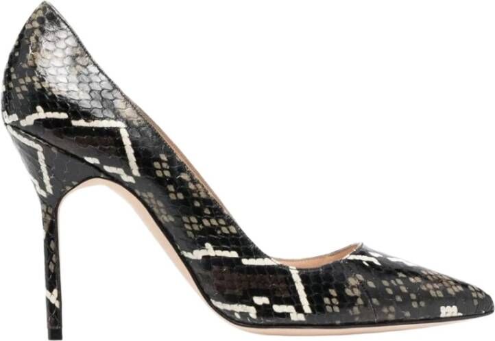 olo Blahnik Multicolor Snakeskin Pumps met puntige neus
